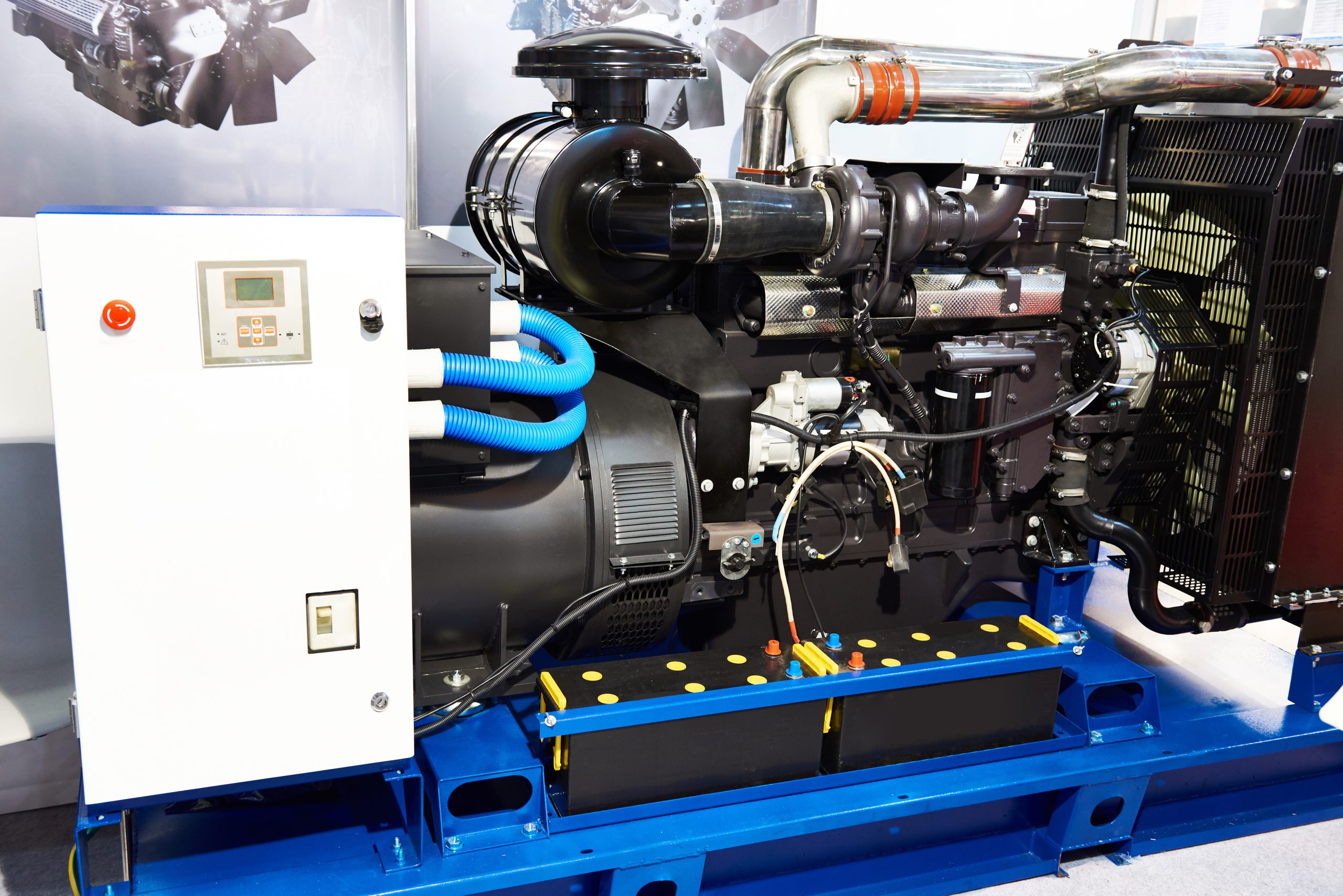 Diesel engine generator at an exhibition